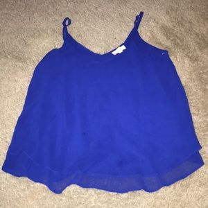 Bright blue tank top size small